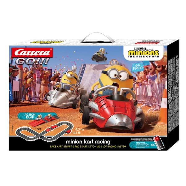 Carrera GO Battery Operated Minions Kart Racing Electric Powered Slot Car  Race Track Set With Jump Ramp 20063507 - The Home Depot