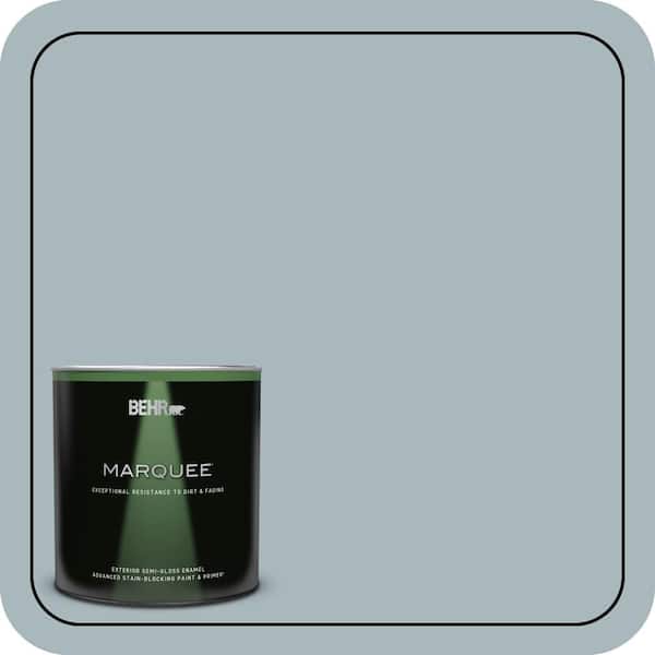 BEHR MARQUEE 1 qt. #N470-3 Half Sea Fog Semi-Gloss Enamel Exterior Paint & Primer