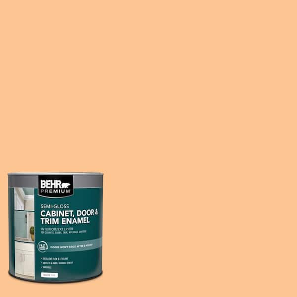 BEHR PREMIUM 1 qt. #P220-4 Dainty Apricot Semi-Gloss Enamel Interior/Exterior Cabinet, Door & Trim Paint