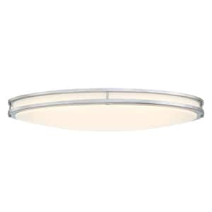 FIX 32.5 in. Brushed Nickle Selectable LED 3000K, 4000K, 5000K Flush Mount Ceiling Light