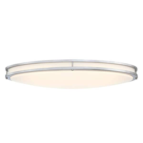 Hukoro FIX 32.5 in. Brushed Nickel Selectable LED 3000K, 4000K, 5000K Flush Mount Ceiling Light