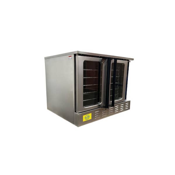 Elite Kitchen Supply 38 in. Single Commercial Gas Wall Oven with Convection Manual Cleaning EOG1110 in Stainless Steel
