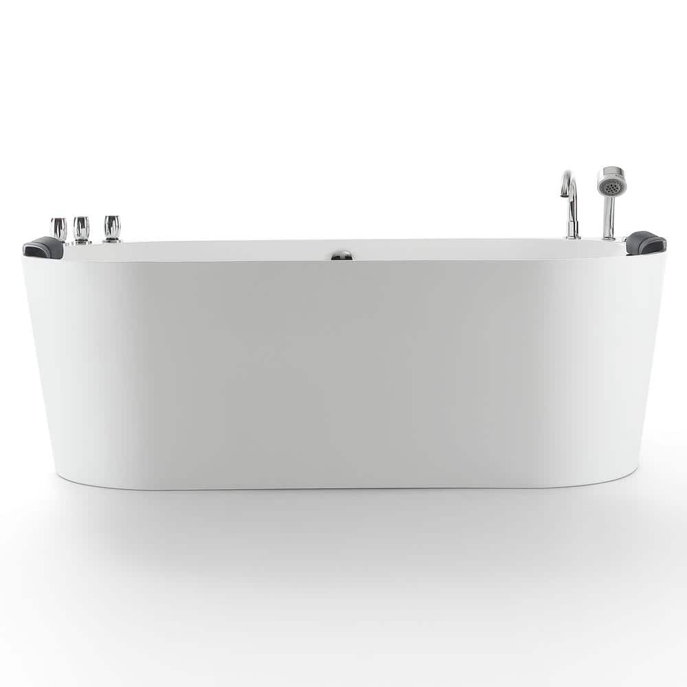 Empava 71 in. Acrylic Right Drain Rectangular Alcove Whirlpool Bathtub in  White with 16 Water Jets EMPV-71JT667B - The Home Depot