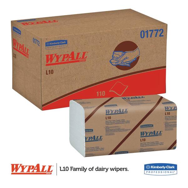 Case of 10 Packs WypAll 05123 L10 Windshield Towels,9 1/0x 10 1/4,224 per Pack 