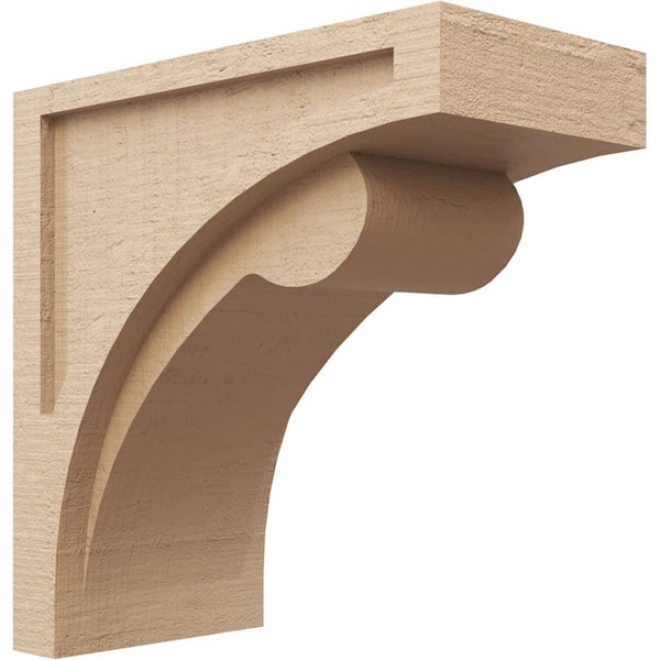 Ekena Millwork 8-in. x 16-in. x 16-in. Series 1 Classic Viola Rough Cedar Woodgrain Timberthane Polyurethane Corbel, Primed Tan