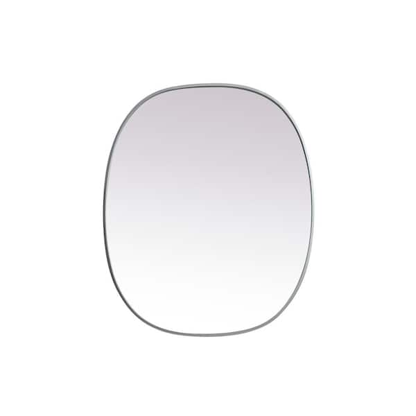 Unbranded Simply Living 30 in. W x 36 in. H Oval Metal Framed Silver Mirror