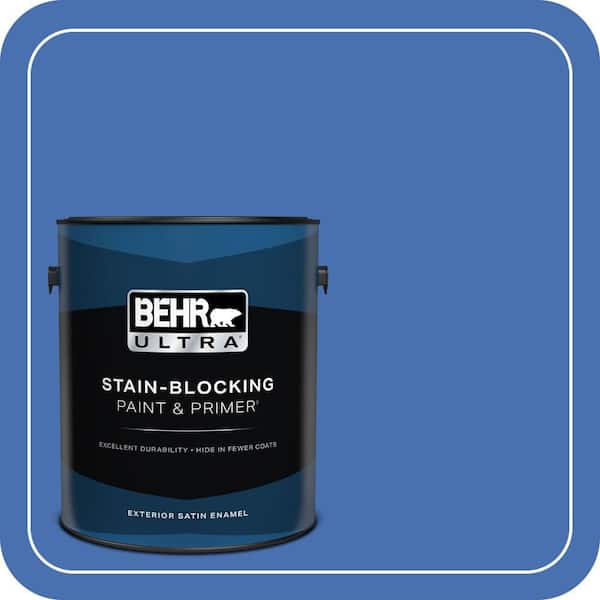 BEHR ULTRA 1 gal. Home Decorators Collection #HDC-SM16-07 Croquet Blue Satin Enamel Exterior Paint & Primer