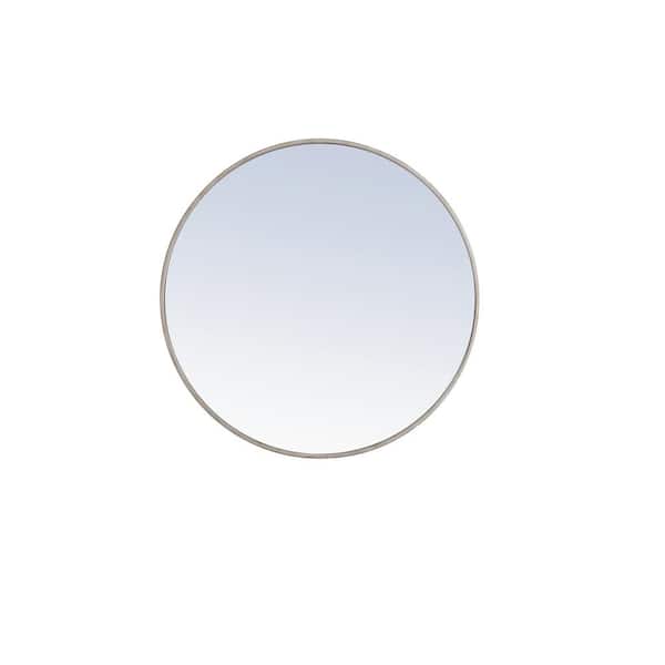 Unbranded Medium Round Silver Modern Mirror (32 in. H x 32 in. W)
