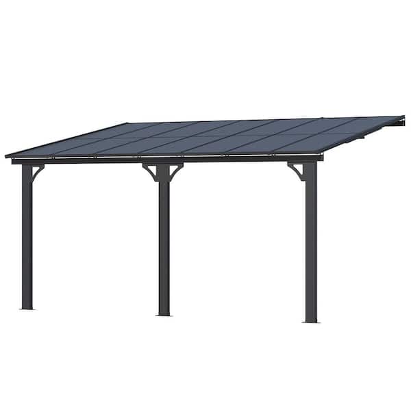10 ft. x 14 ft. Adjustable Height Outdoor Metal Large Wall-Mounted Heavy Duty Gazebo