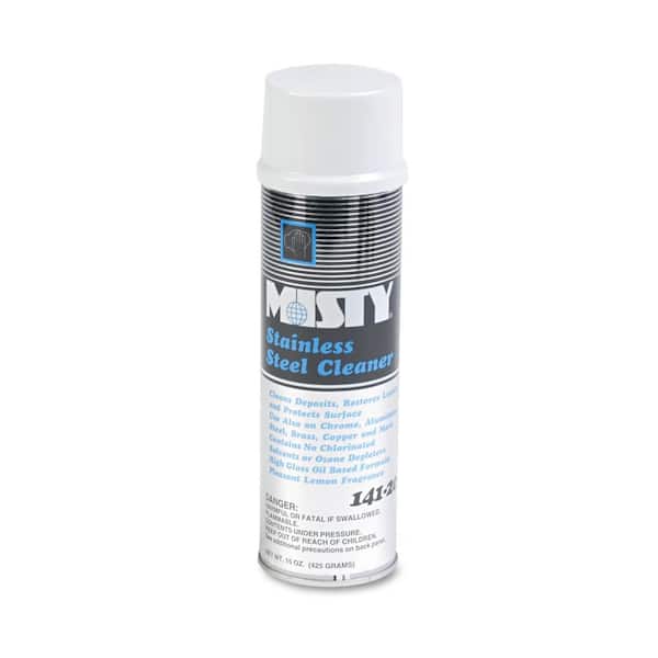 MISTY 15 oz. Aerosol Stainless Steel Cleaner and Polish, Lemon Scent (12/Carton)