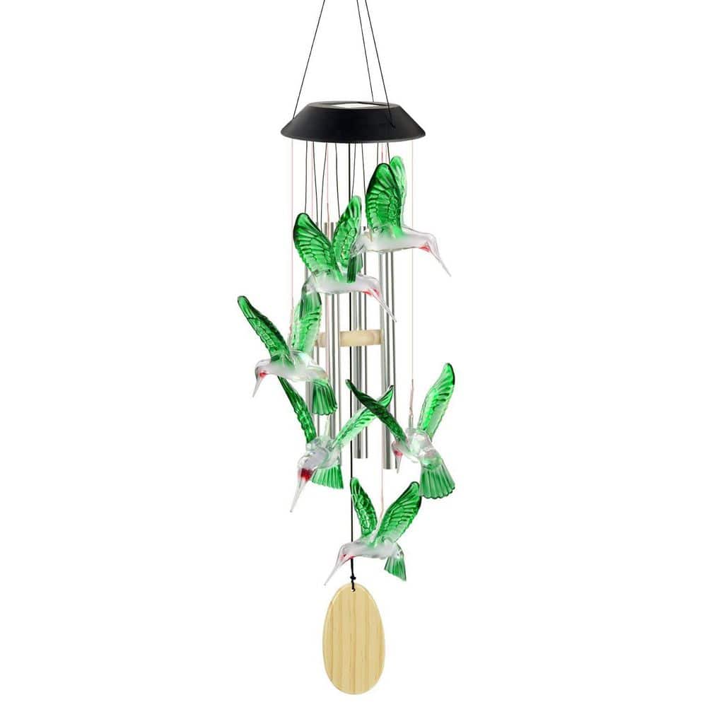 Solar-Powered Hummingbird Wind Chime with Colorful Glow for Garden Decor price history on PriceWatchPro