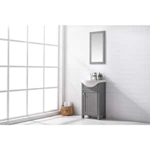 Marian 20 in. W x 16.75 in. D Bath Vanity in Gray with Porcelain Vanity Top in White with White Basin