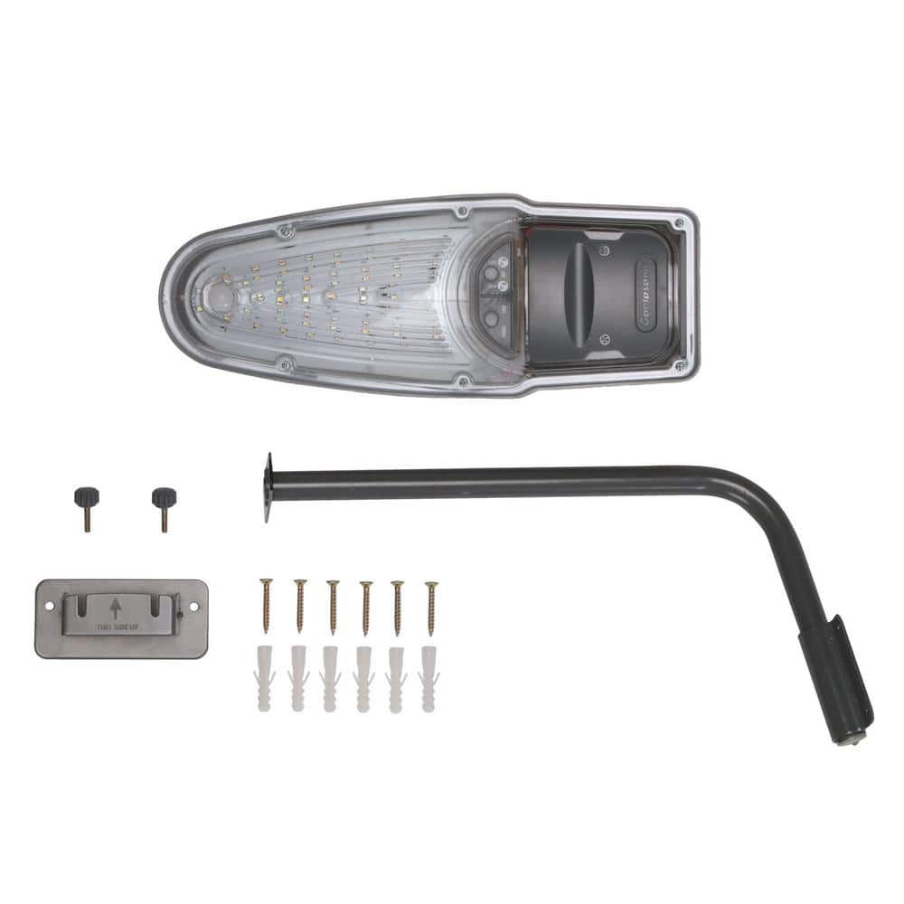 Gray Solar LED Yard Light with Mounting Arm