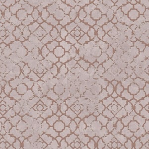 Emporium Collection Pink and Rose Gold Mottled Metallic Plain Smooth Paper Non-Pasted Non-Woven Wallpaper Roll