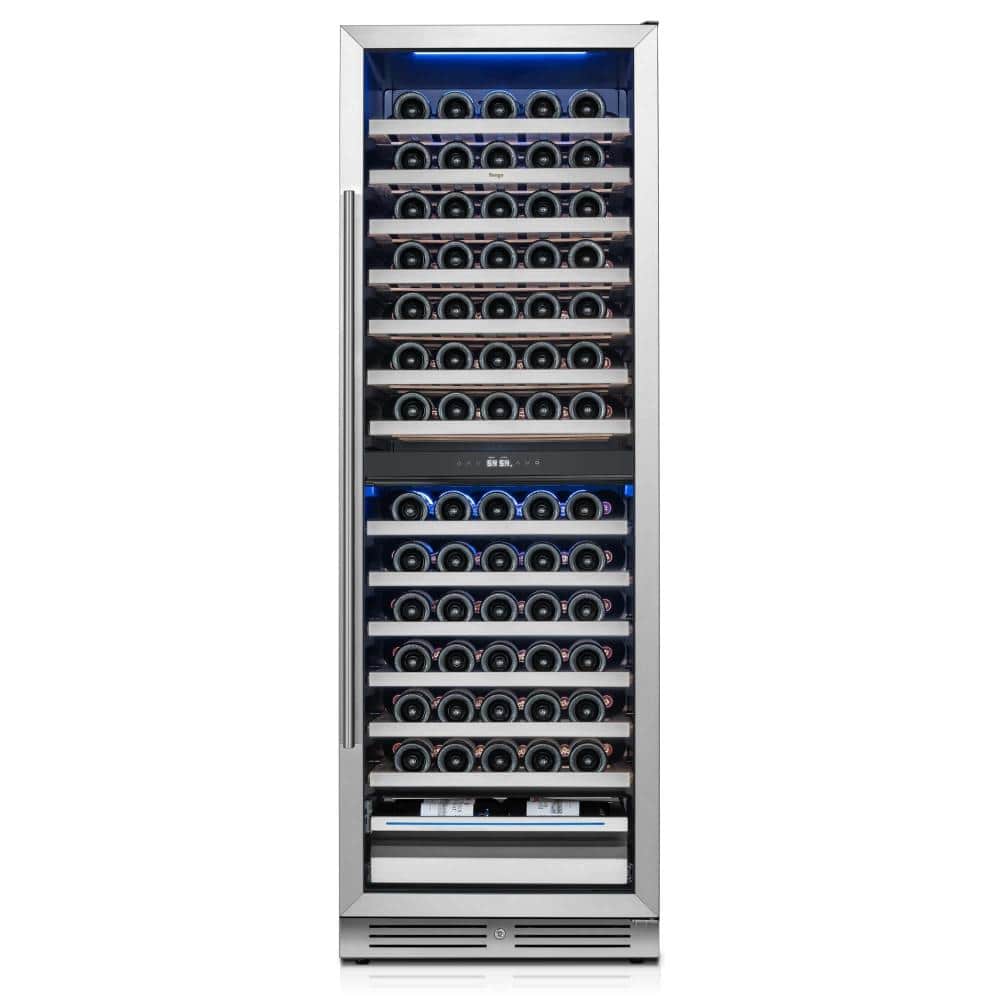 23.4 in. Dual Zone 154-Bottle Wine Fridge Cooler Wine Refrigerator Built-in /Freestanding in Stainless Steel price history on PriceWatchPro