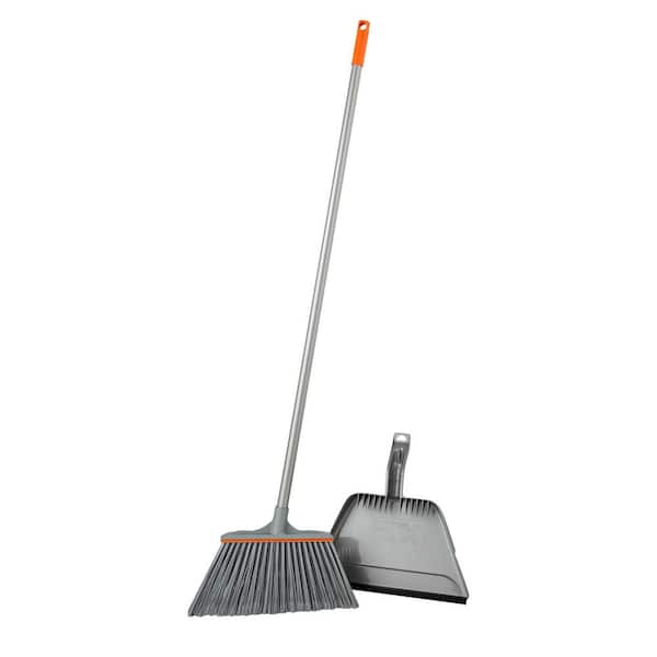 HDX 15 in. Angle Broom and Step-On Dustpan Set