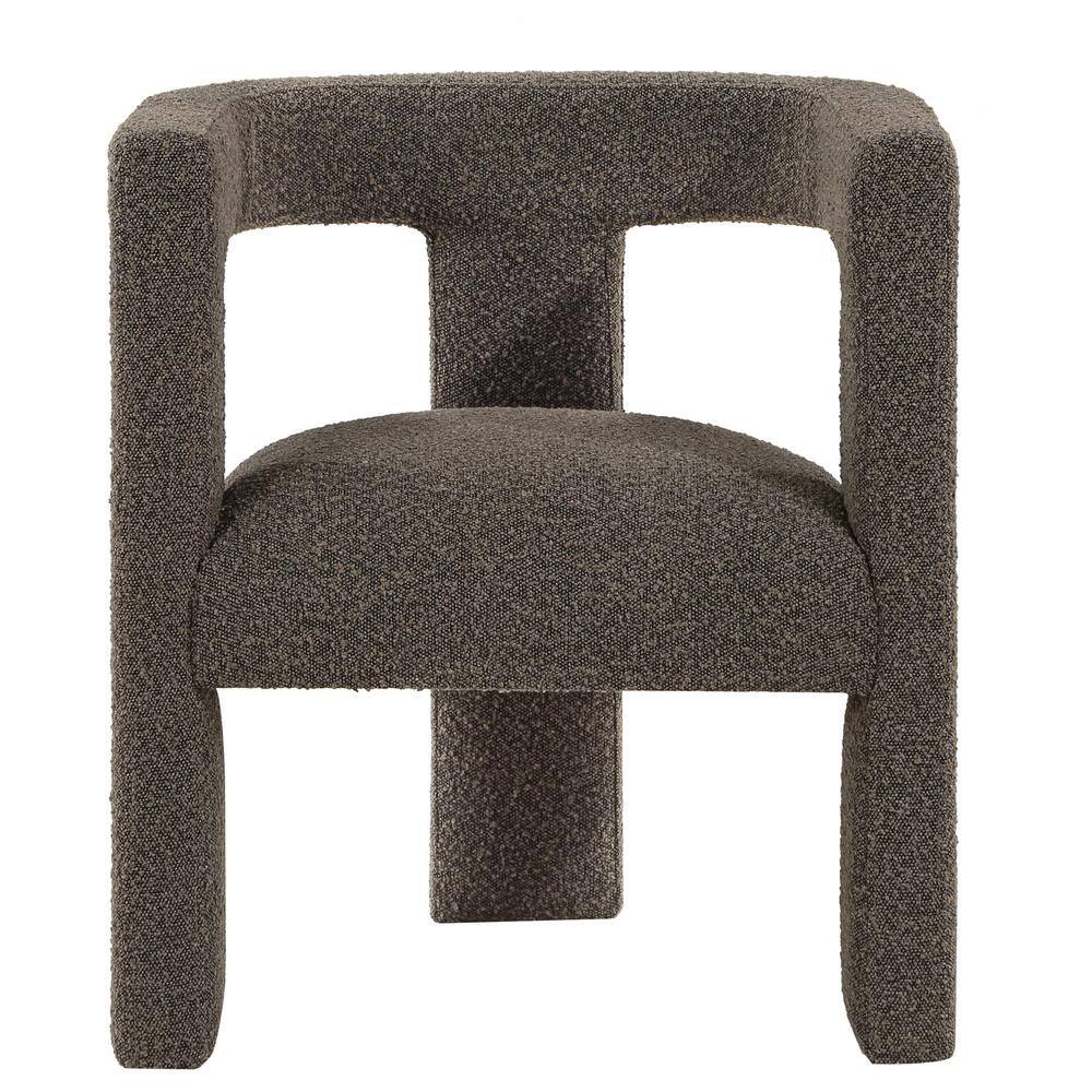 Chocolate Brown Bouclé Upholstered Modern Accent Chair