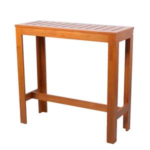 Rectangular Wood 39.37 in. H Bar Height Outdoor High Bar Side Table