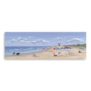 Victoria Dogs Playing at the Beach by Carol Saxe 1-Piece Giclee Unframed Animal Art Print 60 in. x 20 in.