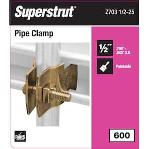 1/2 in. Universal Strut Pipe Clamp - Gold Galvanized (Strut Fitting)
