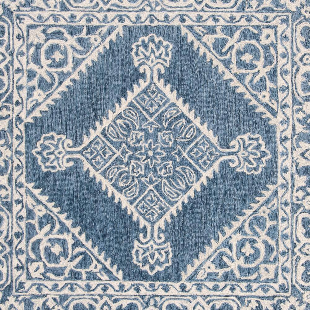 Handmade Tufted Wool Square Rug in Serene Blue - 59"