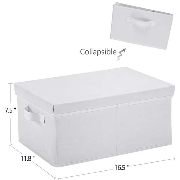 100 qt. Linen Clothes Storage Bin with Lid in Blue (3-Box)