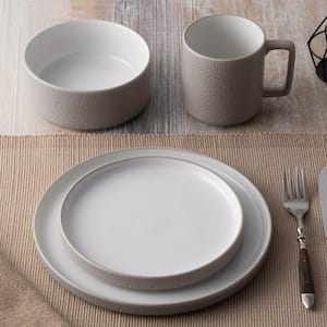 Colortex Stone Taupe Porcelain 4-Piece Place Setting, Service for 1