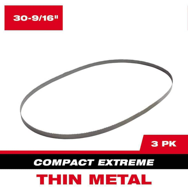 Milwaukee 30-9/16 in. 12/14 TPI Compact Extreme Thin Metal Cutting High Speed Steel Band Saw Blade (3-Pack) For M12 FUEL Bandsaw