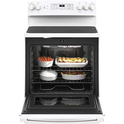 30 in. 5.3 cu. ft. Electric Range with Self-Cleaning Convection Oven in White