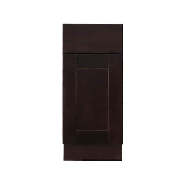 LIFEART CABINETRY Anchester Assembled 9 in. x 34.5 in. x 24 in. Base Cabinet with 1 Door and 1 Drawer in Dark Espresso