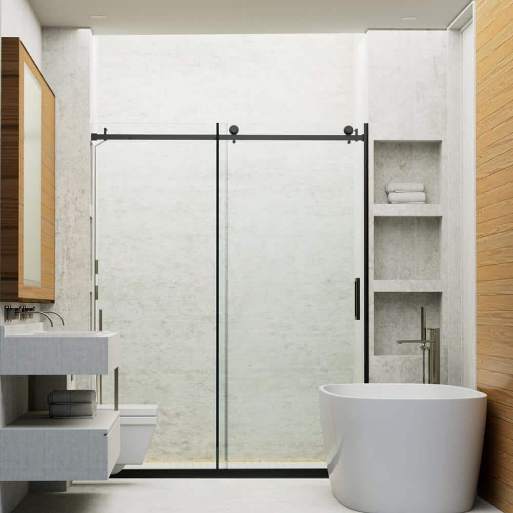 Woodbridge Aldeby 56 in. to 60 in. x 76 in. Frameless Shower