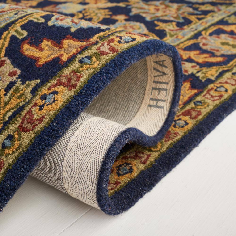 Handmade Tufted Blue Wool Floral 5' x 8' Area Rug