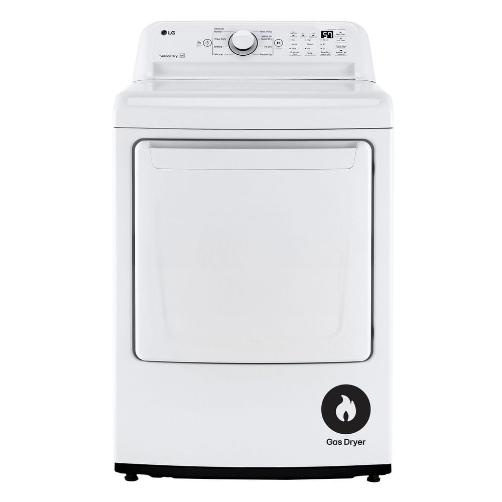 LG 7.3 Cu. Ft. Vented Gas Dryer in White with Sensor Dry