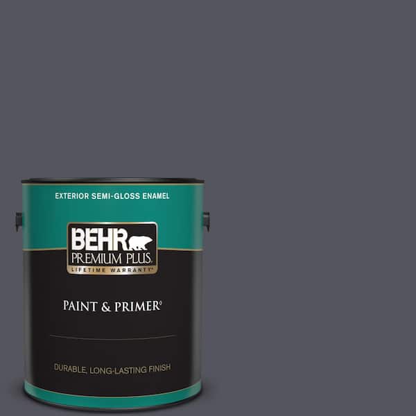 BEHR PREMIUM PLUS 1 gal. #N540-7 Coal Mine Semi-Gloss Enamel Exterior Paint & Primer