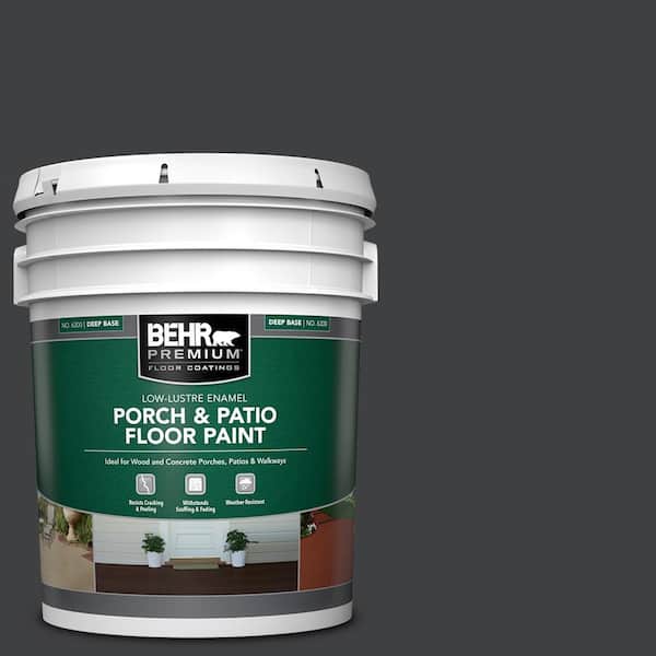 BEHR PREMIUM 5 gal. Home Decorators Collection #HDC-MD-04 Totally Black Low-Lustre Enamel Int/Ext Porch and Patio Floor Paint