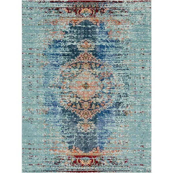 Unique Loom Vita Warhol Turquoise 9' 10 x 13' 1 Area Rug