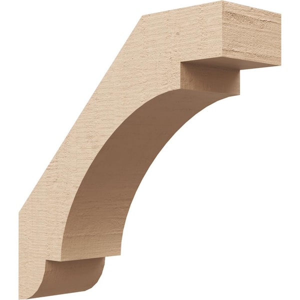 Ekena Millwork 3 in. x 10 in. x 10 in. Aspen Rough Cedar Woodgrain Timberthane Polyurethane Knee Brace, Primed