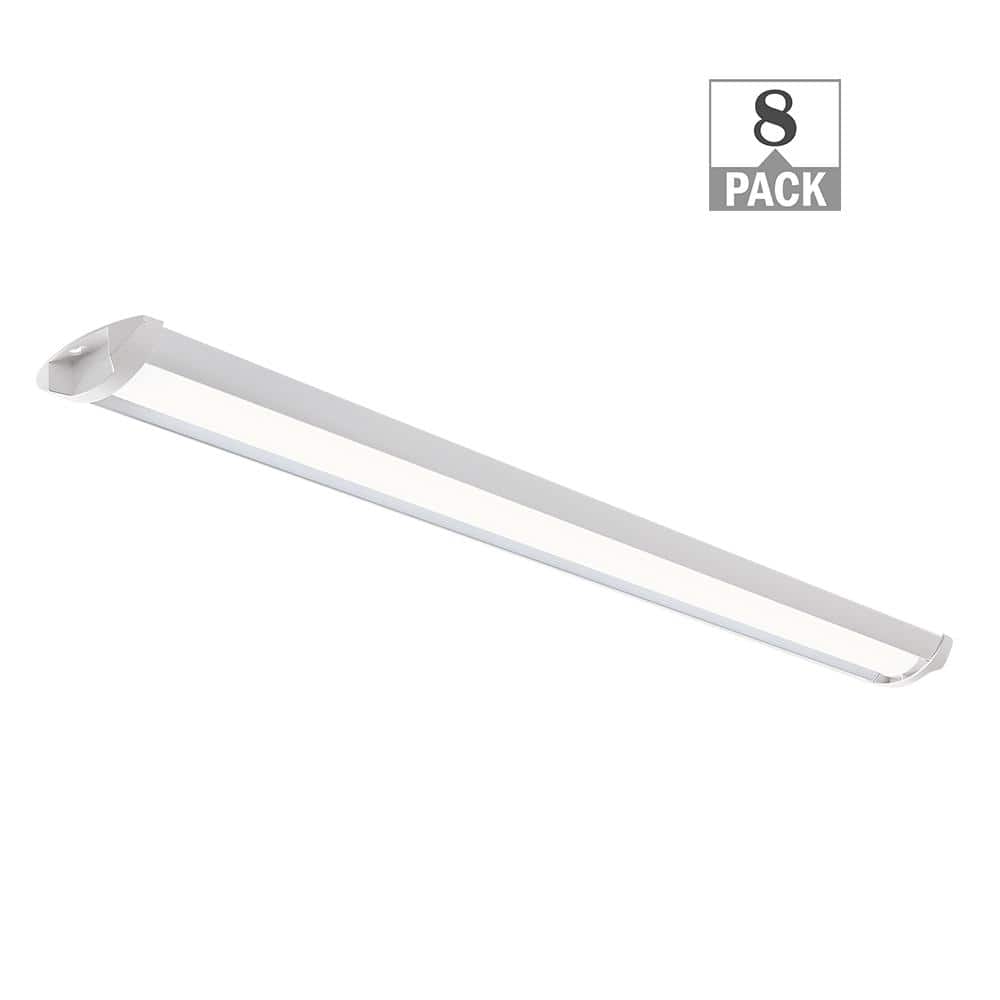 8-Pack 44 in. 3400 Lumens Easy Install LED Wraparound Light Fixture 34W 120