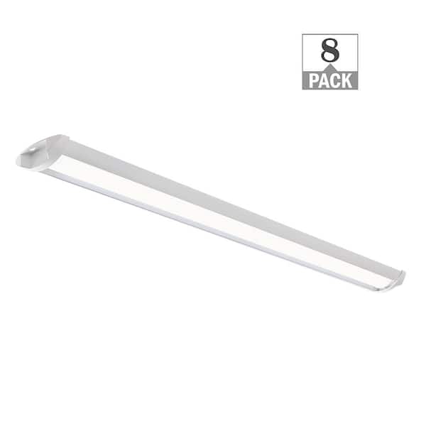 8-Pack 44 in. 3400 Lumens Easy Install LED Wraparound Light Fixture 34W 120V Bright White 4000K Garage Lighting