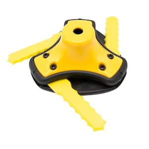 Universal Fit Push-N-Load 3 Blade Replacement Head for Gas and Select Cordless String Grass Trimmer/Lawn Edger