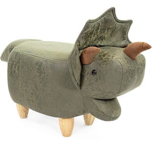 Green Triceratops Dinosaur Animal Shape Ottoman