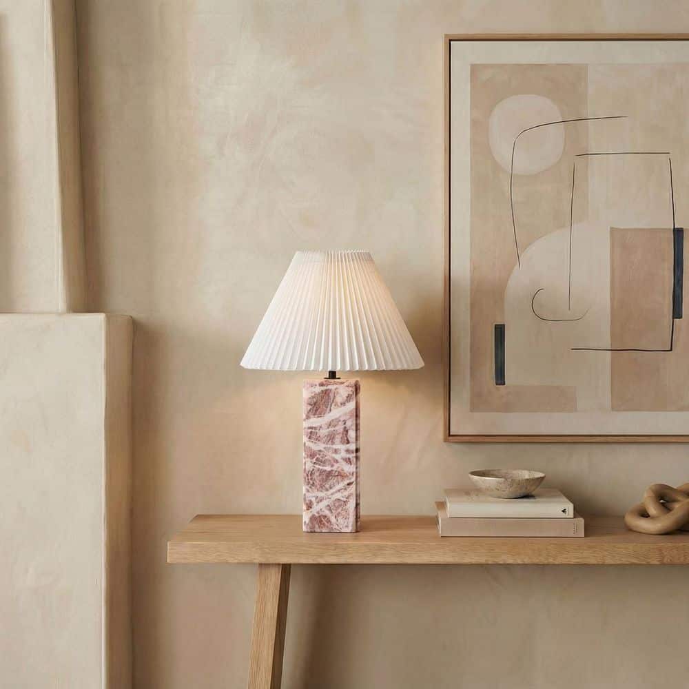Mackenzie 25 in. Tan/White Table Lamp for Living Room price history on PriceWatchPro