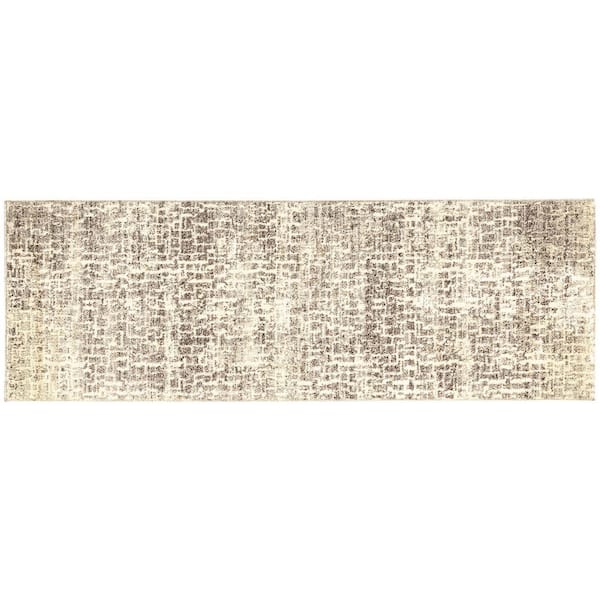 Home Decorators Collection Holliswood Grey/Cream Doormat 2 ft. x 7 ft. Abstract Area Rug