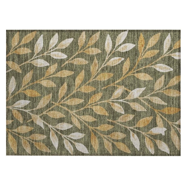 Chantille Machine Washable Indoor/Outdoor Abstract ACN3033 Olive 3 ft. x 4 ft. Area Rug