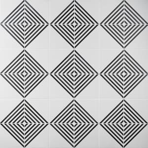 Script Stripe Positive 7.87 in. x 7.87 in. Matte Porcelain Floor and Wall Tile (11.19 sq. ft. / Case)