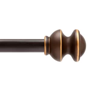Kendall 28 in. - 48 in. Adjustable Single Curtain Rod 5/8 in. Diameter in Oil Rubbed Bronze with Modern Finials