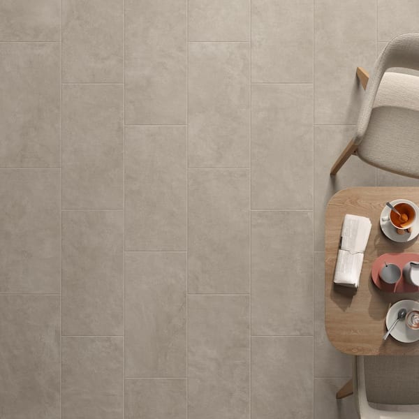 Urban Ash 12 in. x 24 in. Solid Concrete Look Porcelain Floor and Wall Tile (13.56 sq. ft. /Case)