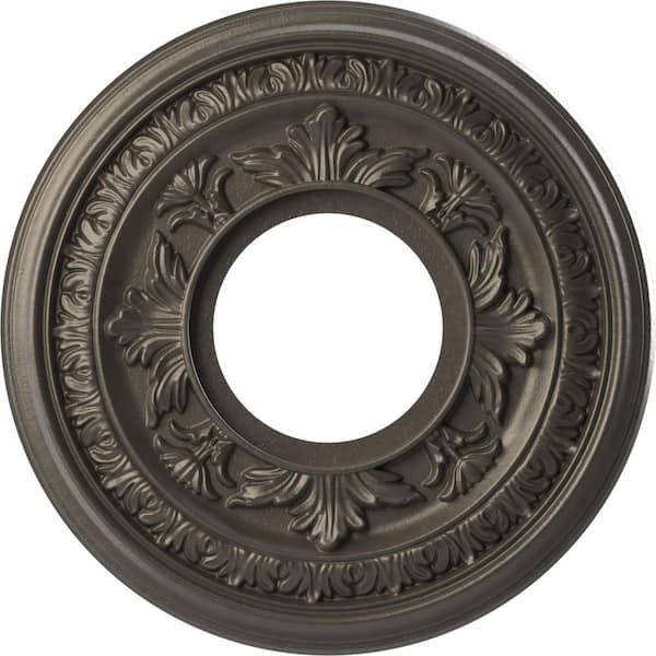 Ekena Millwork 10" O.D. x 3-1/2" I.D. x 3/4" P Baltimore Thermoformed PVC Ceiling Medallion in Universal Aged Metallic Weathered Steel
