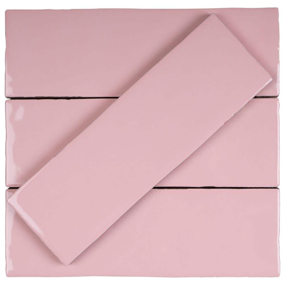 Borgo Pink Polished Porcelain Subway Wall and Floor Tile