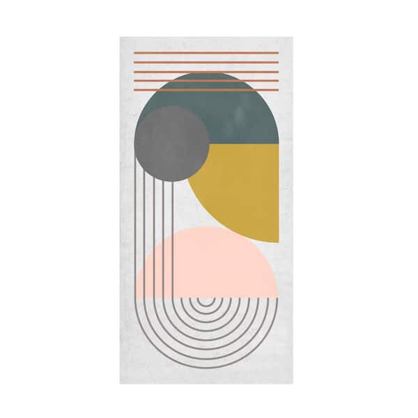 Trademark Fine Art "Geometric Daylight IV" by Melissa Wang Hidden Floater Frame Abstract Art Print 32 in. x 16 in.